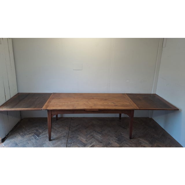 French Extending Cherry Wood Farm Table, 1860 For Sale - Image 12 of 12