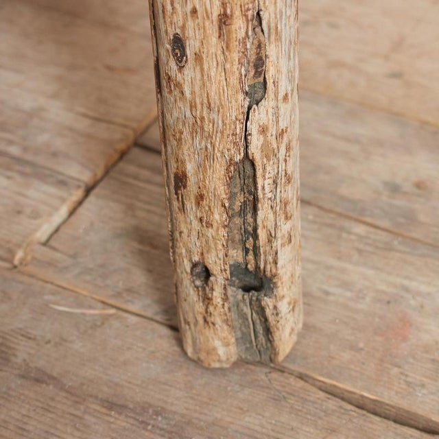 Wood Vintage Rustic Square Coffee Table, 1920s For Sale - Image 7 of 10