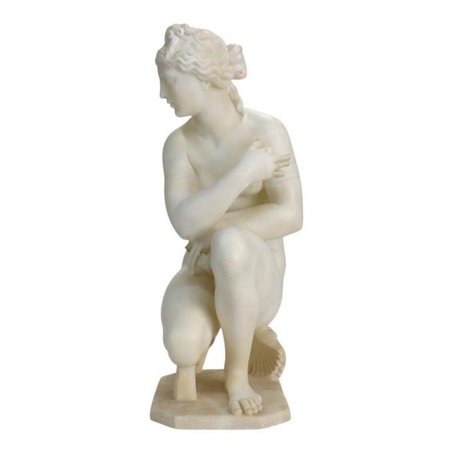 Late 19th Century P. Bazzanti Style Alabaster Statue “Crouching Venus” Unsigned For Sale - Image 14 of 15
