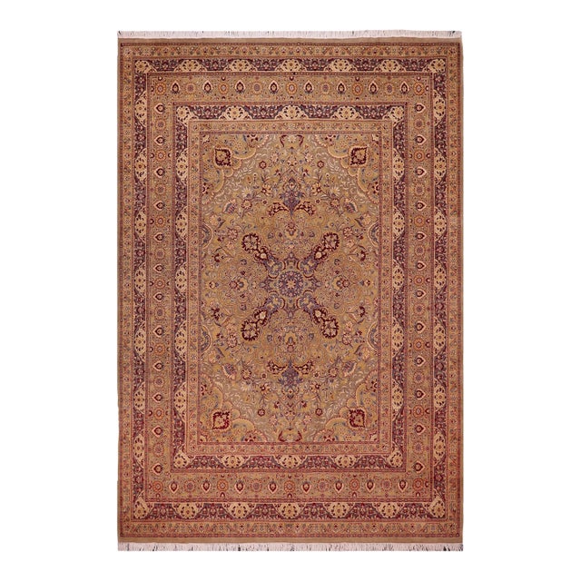 Medallion 1990's Beautiful Pak-Persian Green/Green Wool Rug - 9'2'' X 11'8'' For Sale