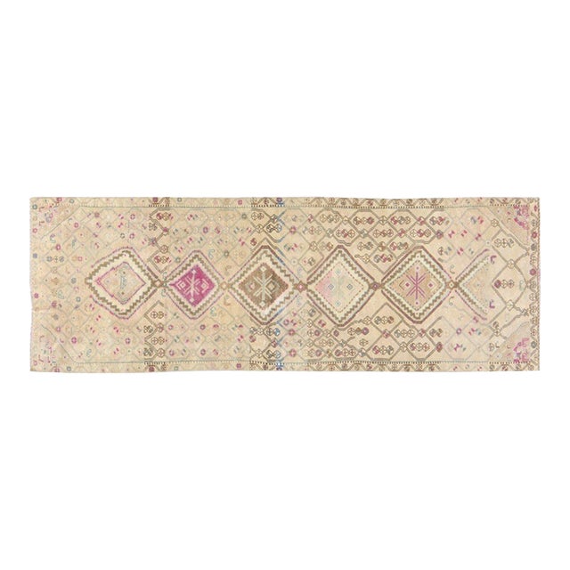 Vintage Turkish Hand Knotted Wool Rug, 2'8''x8' For Sale