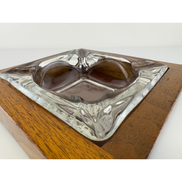 1960s Rothschild Mid Century Walnut & Glass Catchall For Sale In Little Rock - Image 6 of 10