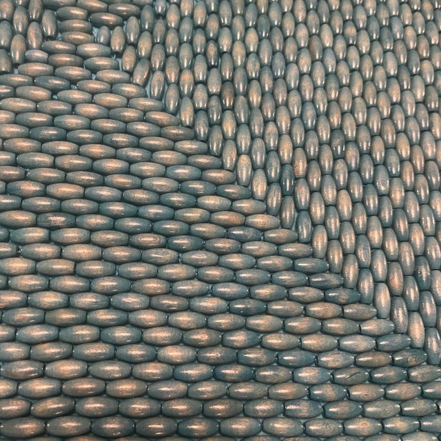 Kim Seybert Hand-Beaded Placemat Set of 8 in Coastal Blue-Green For Sale - Image 11 of 11