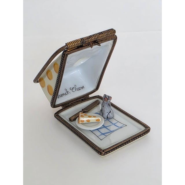 Limoges, France Vintage French Limoges Mouse Trap Cheese & Mouse Trinket Box For Sale - Image 4 of 10