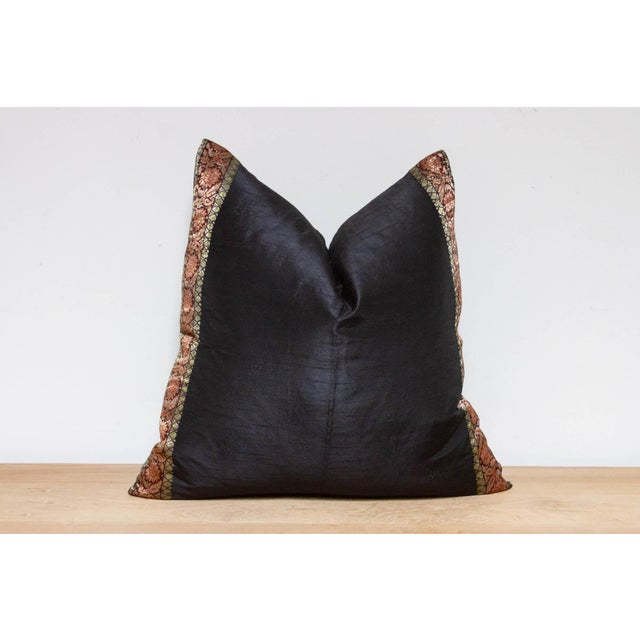 Indian Sable Festive Silk Euro Pillow Cover For Sale - Image 3 of 7