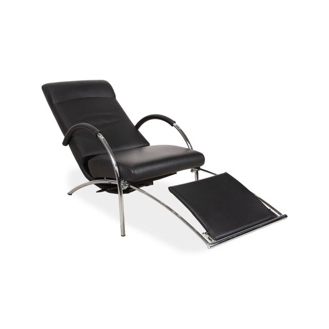 Rocky Lounge Chair in Black Leather from IP Design For Sale - Image 6 of 18