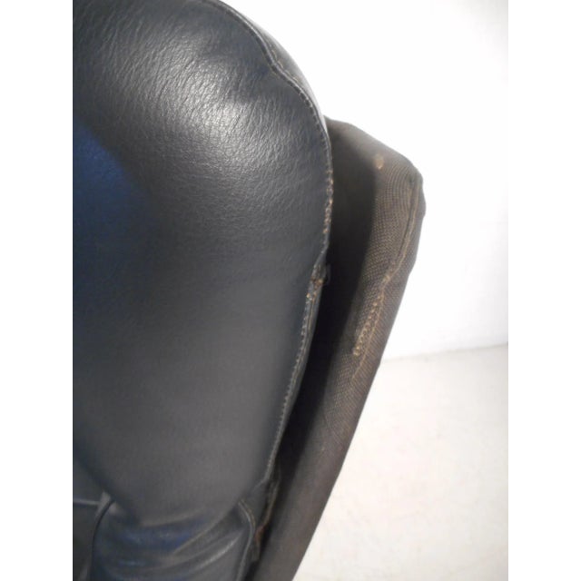 Textile Contemporary Modern Reclining Swivel Lounge Chair and Ottoman For Sale - Image 7 of 12