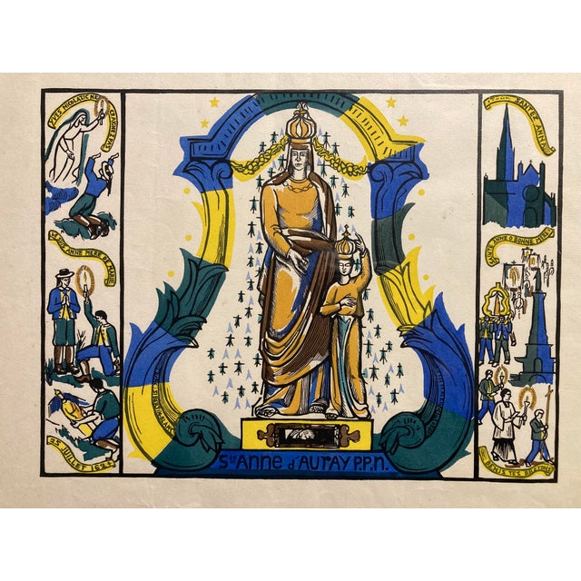 Paper Marie-Claire Sibertin-Blanc, Sainte-Anne D'auray, 1920s, Paper, Framed For Sale - Image 7 of 18