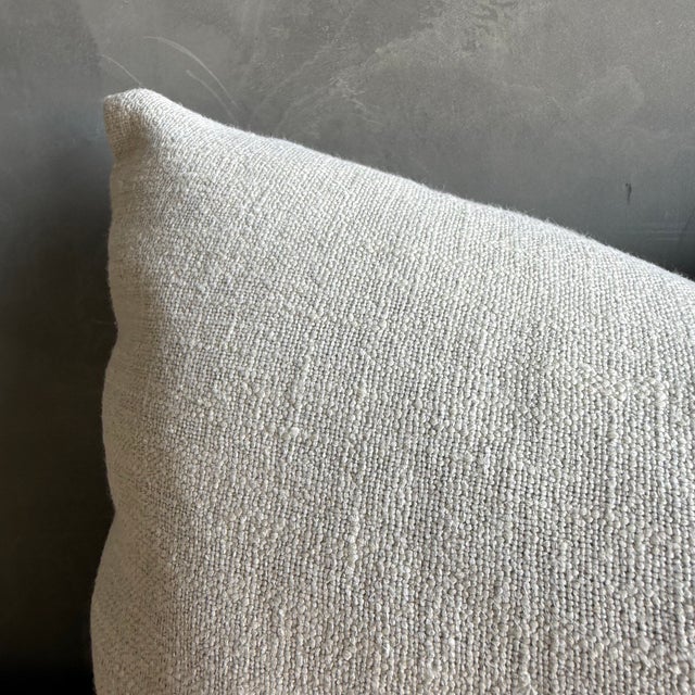Not Yet Made - Made To Order Otis Linen Snow Lumbar Pillow With Down Insert For Sale - Image 5 of 6