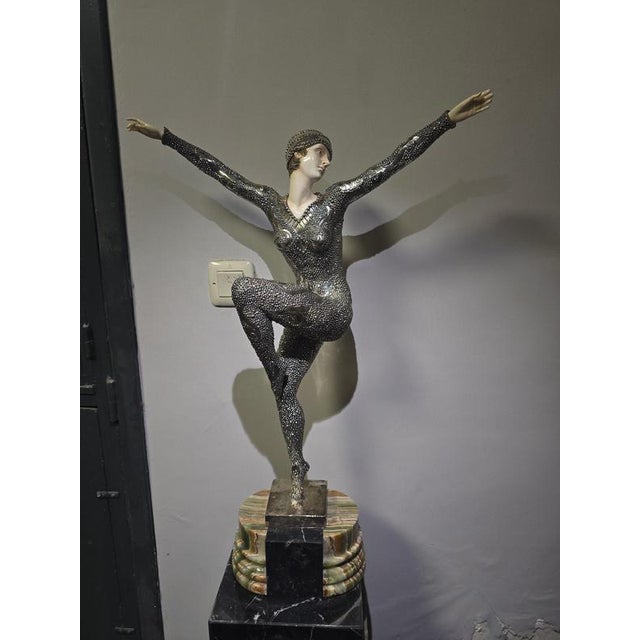 1920s Demeter H. Chiparus, Art Deco Figure, 1920, Silvered Bronze For Sale - Image 5 of 17