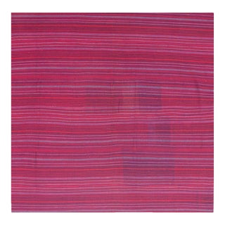 1950s Geometric Multicolor Modern Turkish Kilim Tribal Flatweave Wool Rug For Sale