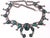 Late 20th Century Vintage Navajo Silver and Turquoise Squash Blossom Necklace f For Sale - Image 5 of 6