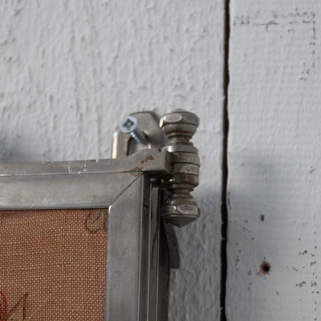 Silver Vintage French Brot Triptych Mirror, 1920 For Sale - Image 8 of 13