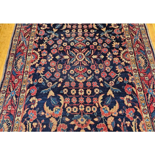 Textile Vintage Indian Agra Rug, Handwoven Wool Pile, Allover Floral Design, 3' x 5' For Sale - Image 7 of 13