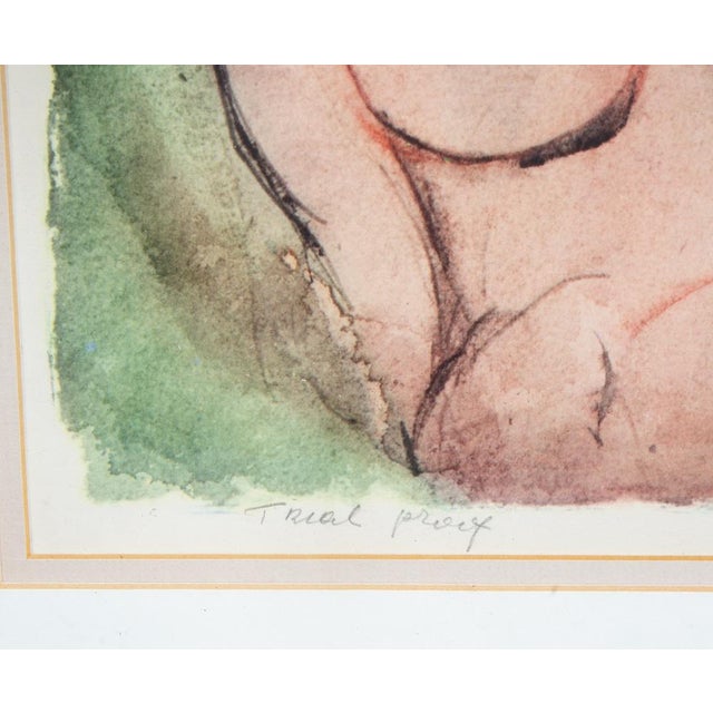 Mid-Century Modern Mid Century Modern Gouache Paper George Constant Art Nude Signed Ap Painting 54' For Sale - Image 3 of 12
