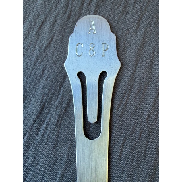 Fine, classic vintage sterling silver monogrammed letter opener. A C & P monogrammed near the top. It has a Webster...