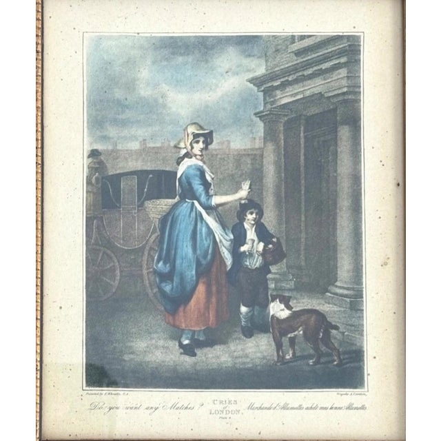 Realism Vintage Print from Francis Wheatley "Cries of London" "Do you want any matches?" For Sale - Image 3 of 5
