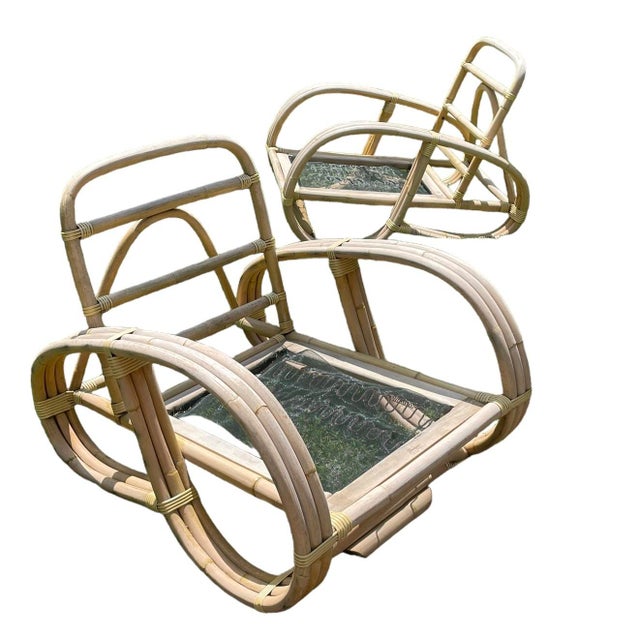 Vintage Paul Frankl Style Rattan Pretzel Sofa For Sale In Rochester - Image 6 of 7