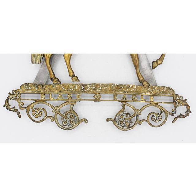 Mid-19th century "Black Eagle" prancing horse souvenir hanging, English. Cast brass. Black Eagle was owned by circus...