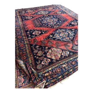 Antique Persian Tribal Bold Design Rug 10.8 x 13.6