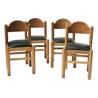 1970s Lowenstein Padova Style Set of 4 Chairs With Newly Upholstered Seat For Sale