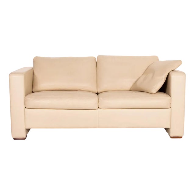 Beige Leather 2-Seater Sofa from Machalke For Sale