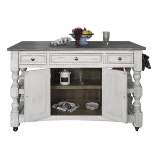 Stonegate Solid Pine Wood Kitchen Island For Sale