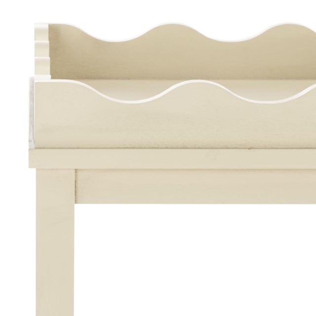 Spritely Home Darlyn Scalloped 1 Drawer Accent Table in Sand For Sale - Image 4 of 9