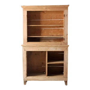 Antique Rustic Pine Hutch Cabinet
