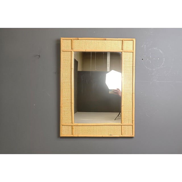 Mid-Century Bamboo Mirror attributed to Dal Vera, 1960s For Sale - Image 6 of 11