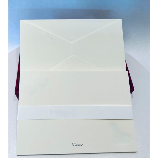 Late 20th Century Cartier Paris Panther Design Card and Envelope Luxury Set Desk Stationery For Sale - Image 5 of 10