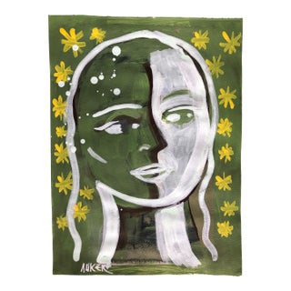 Original Painting on Paper by CL Auker, Star Gazer For Sale