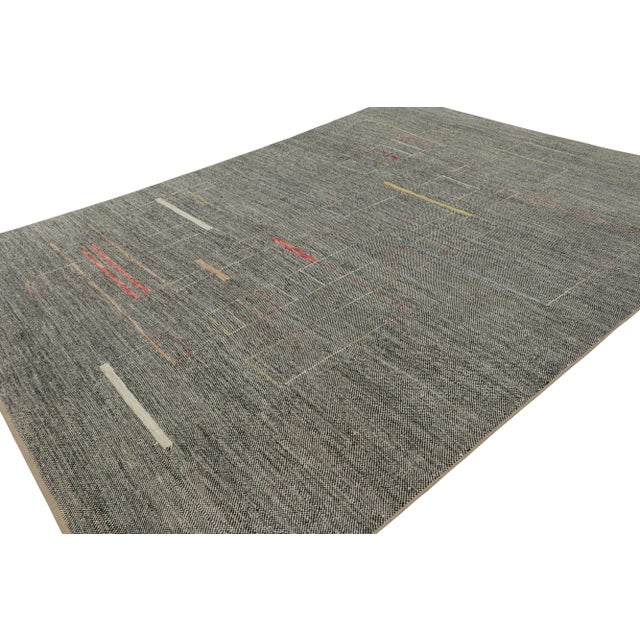 2010s Rug & Kilim’s Modern Rug, Black and White With Minimalist Geometric Patterns For Sale - Image 5 of 8