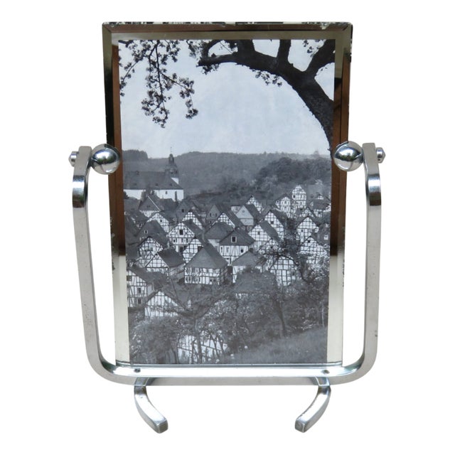 Vintage Art Deco French Chrome-Plated Picture Frame, 1920s For Sale