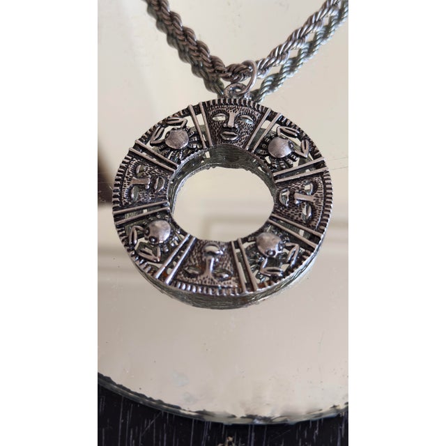 Vintage 1970s Sarah Coventry Zodiac Pendant Necklace, Silver, Attributed For Sale In New York - Image 6 of 7