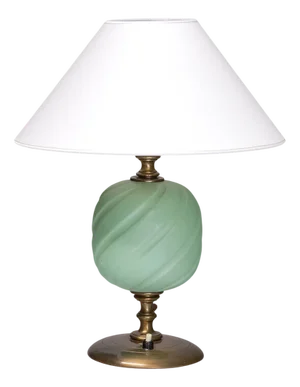 Table Lamp in Brass & Glazed Ceramic by Bertil Brisborg for Nordiska Kompaniet, 1940s