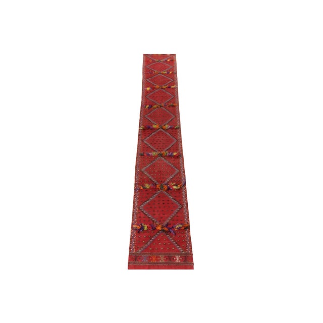 An elegant vintage 2x16 Sivas Kilim runner from the vintage selections in Rug & Kilim’s renowned Kilim & Flat Weave...