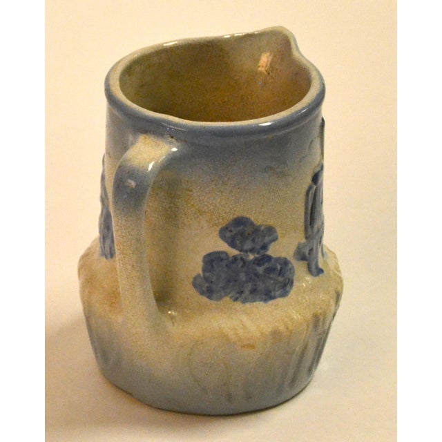 Early 20th Century Dutch Windmill Tulip Motiv Blue Beige Stoneware Pitcher For Sale - Image 14 of 14