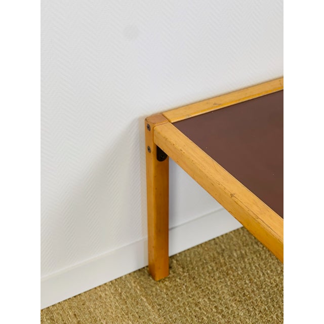 Vintage Coffee Table in Beech and Vinyl from Flötotto, 1960s For Sale - Image 4 of 10
