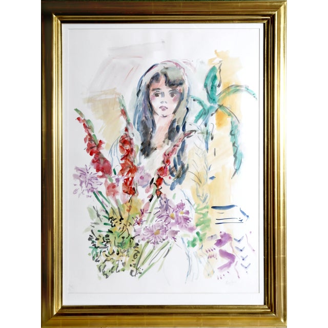American Lady in Flowers, Wayne Ensrud, Painting For Sale - Image 3 of 3