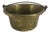 Antique French Small Brass Cauldron With Wrought Iron Handle For Sale