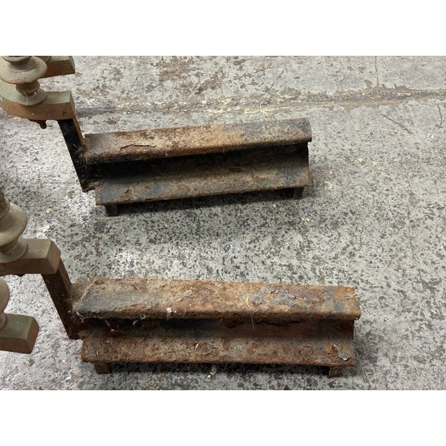 Gray Antique Fireplace Andirons, Pair For Sale - Image 8 of 12