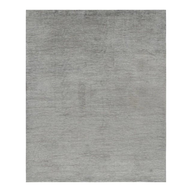 Rug & Kilim’s Modern Textural Rug With Gray Striae For Sale