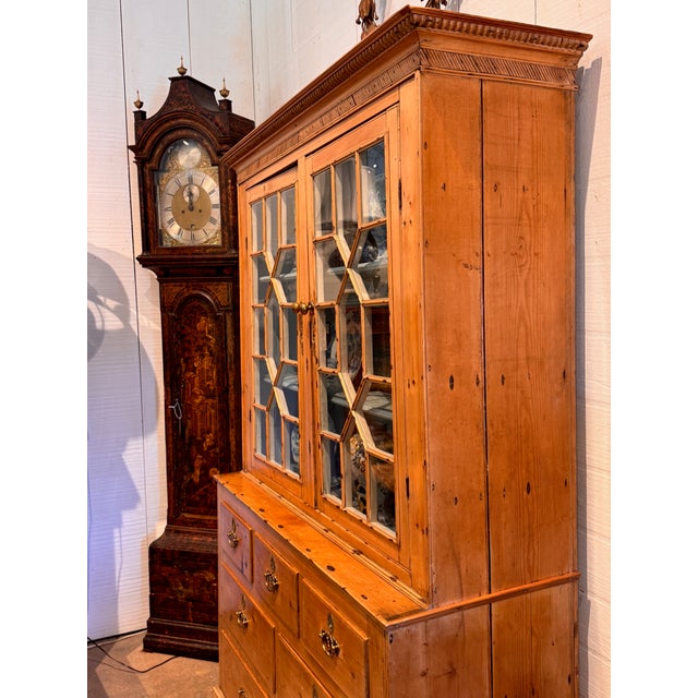 19th Century English One Piece Pine Breakfront For Sale - Image 15 of 18