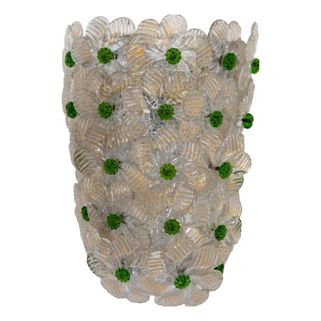 Vintage Petite Murano Glass Wall Sconce from Barovier & Toso, Italy, 1970s For Sale