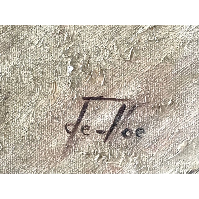Red De Voe Signed Impressionist Equestrian Horse Jockeys Oil on Canvas For Sale - Image 8 of 8
