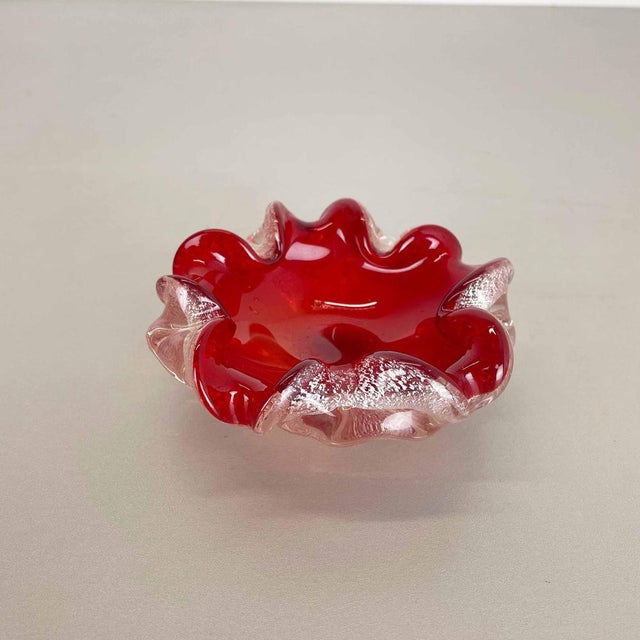 Murano Glass Floral Ashtray from Barovier + Toso, Italy, 1970s For Sale - Image 4 of 18