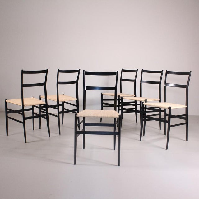 Wood Superleggera Dining Chairs by Gio Ponti for Cassina, Set of 6 For Sale - Image 7 of 18