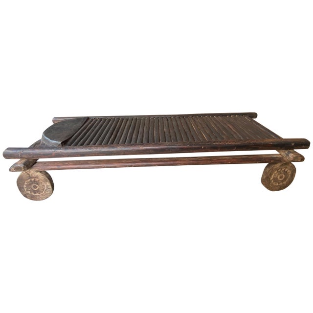 Wood Vintage Wooden African Wabi Sabi Bench or Coffee Table For Sale - Image 7 of 18