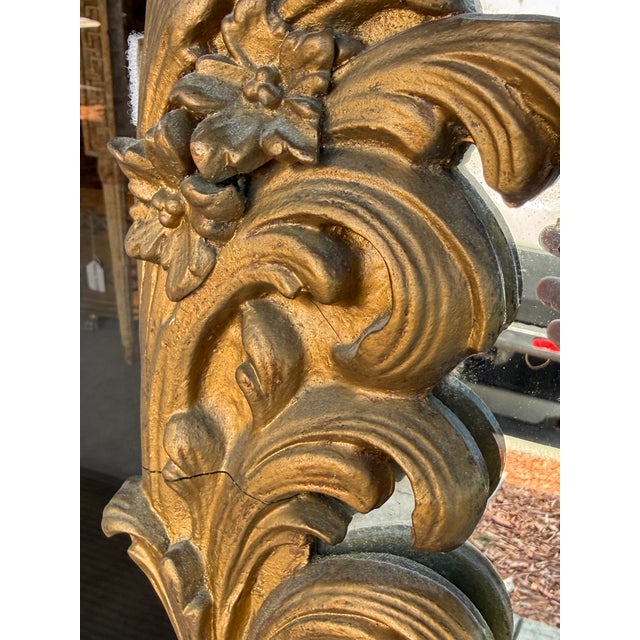 Wood Oversize "Crown Shape" Mirror From 60's For Sale - Image 7 of 9
